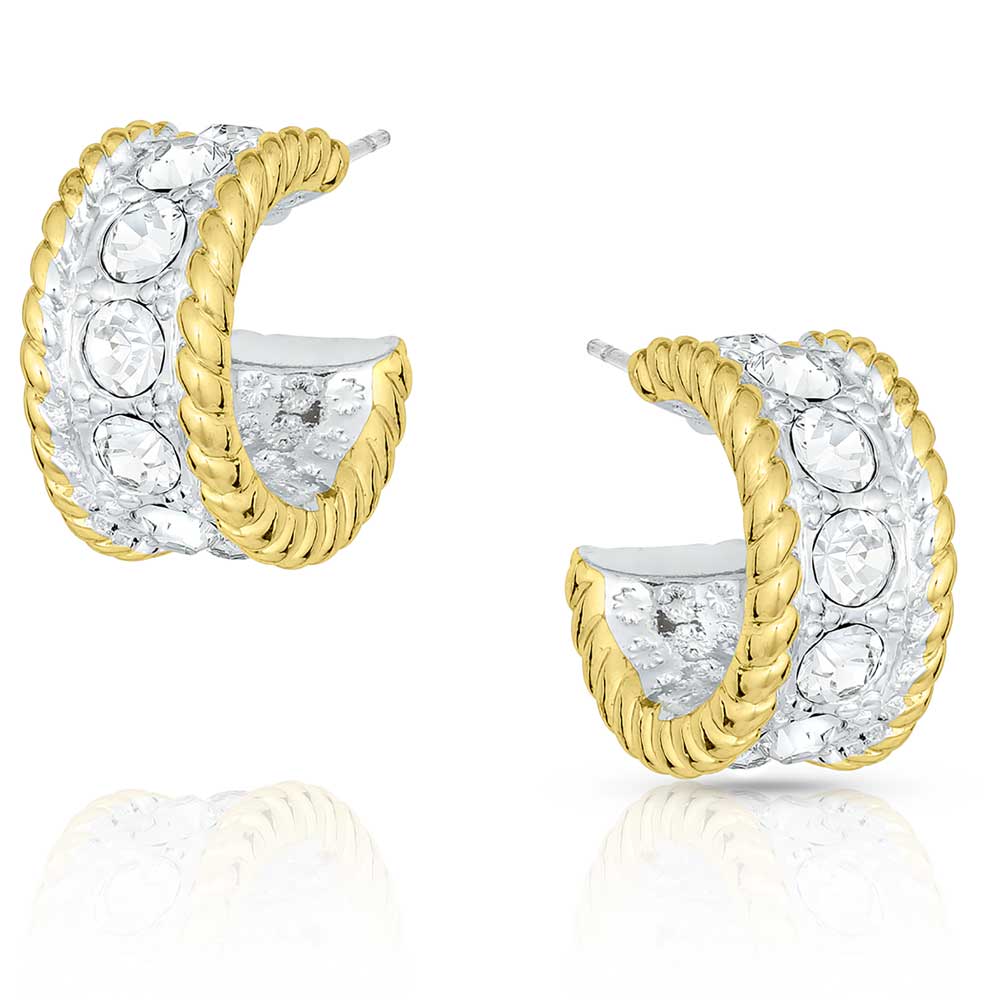 Crystal Shine in Gold Small Hoop Earrings