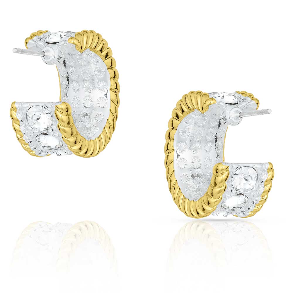 Crystal Shine in Gold Small Hoop Earrings