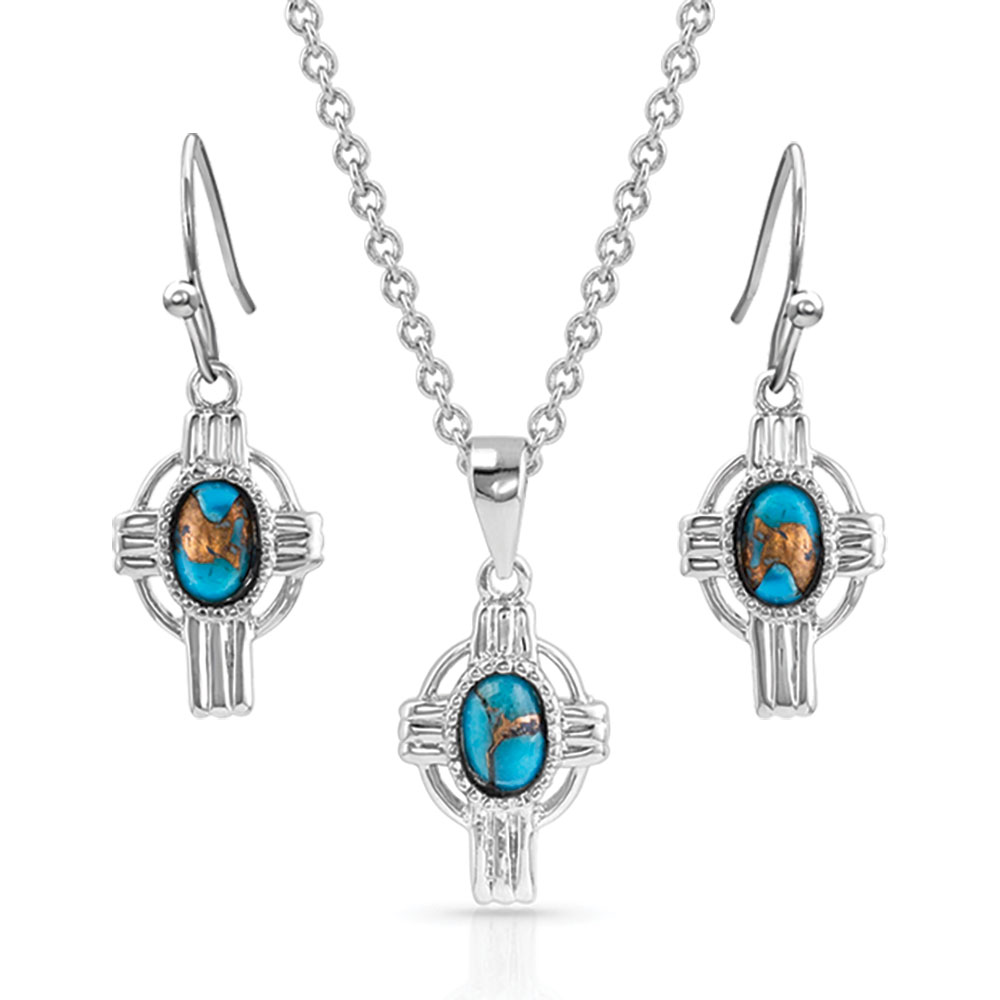 Easter Cross Turquoise Jewelry Set