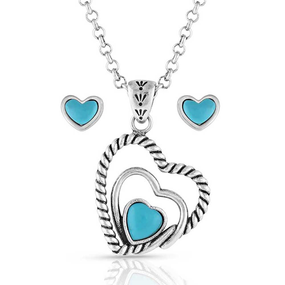 Clearer Ponds Turquoise Heart Jewelry Set