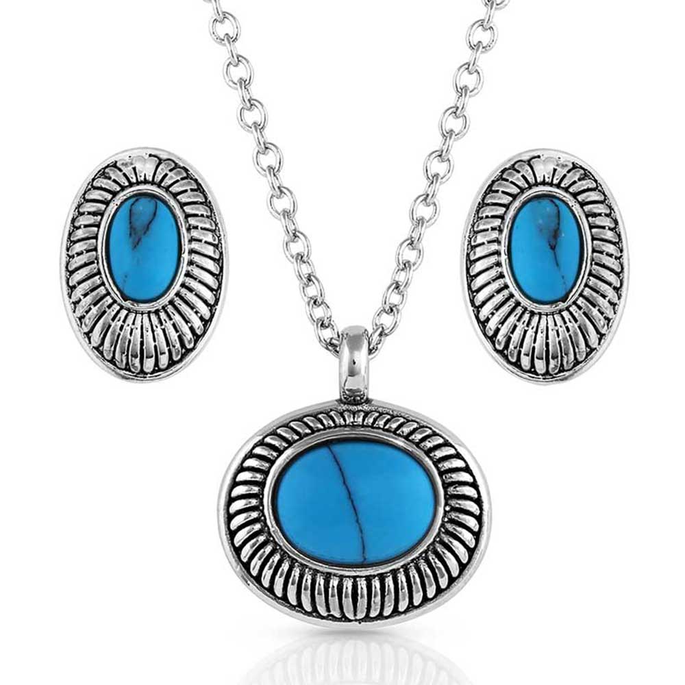 Turquoise Cameo Pendant Jewelry Set