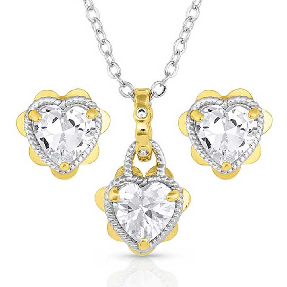 Flowered Heart Jewelry Set