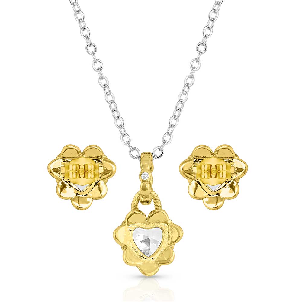Flowered Heart Jewelry Set