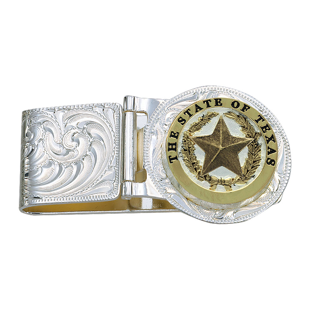 Texas State Seal Gold and Silver-Tone Belt Buckle