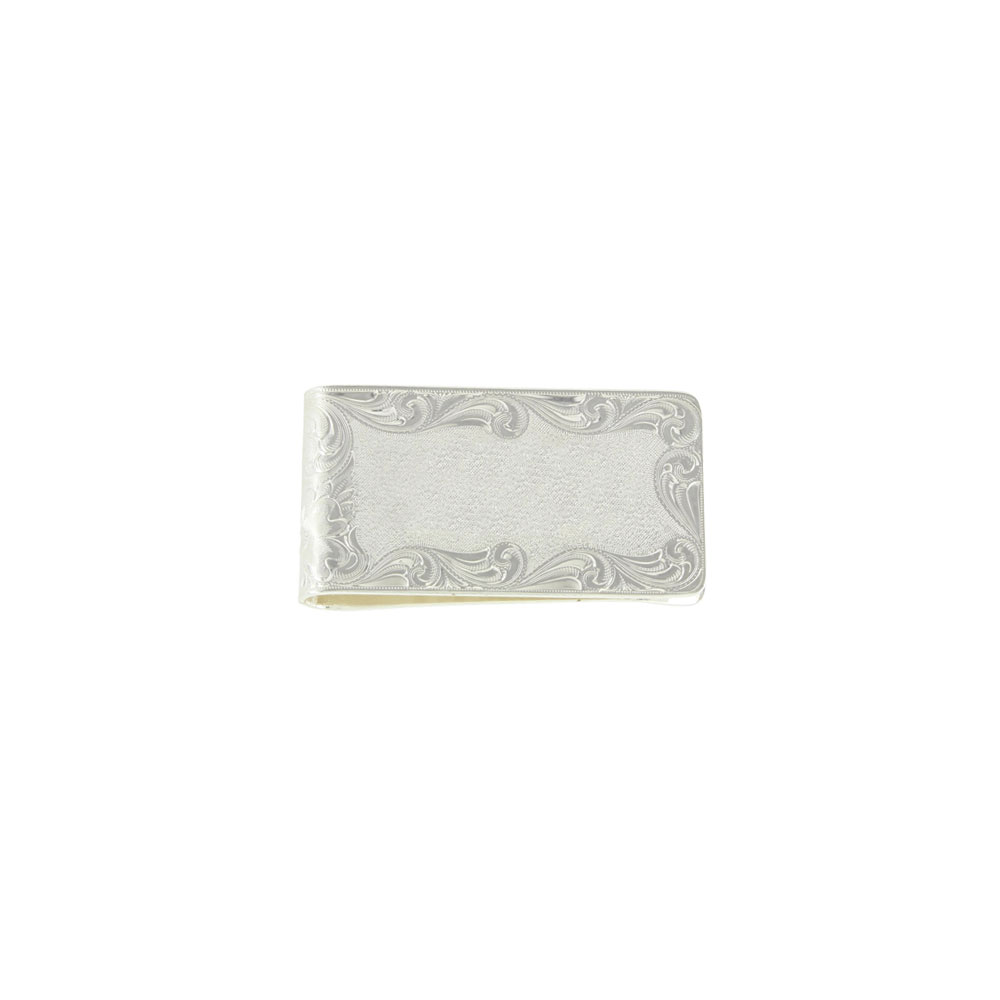 Custom Silver Engraved Square Money Clip - Any Figure