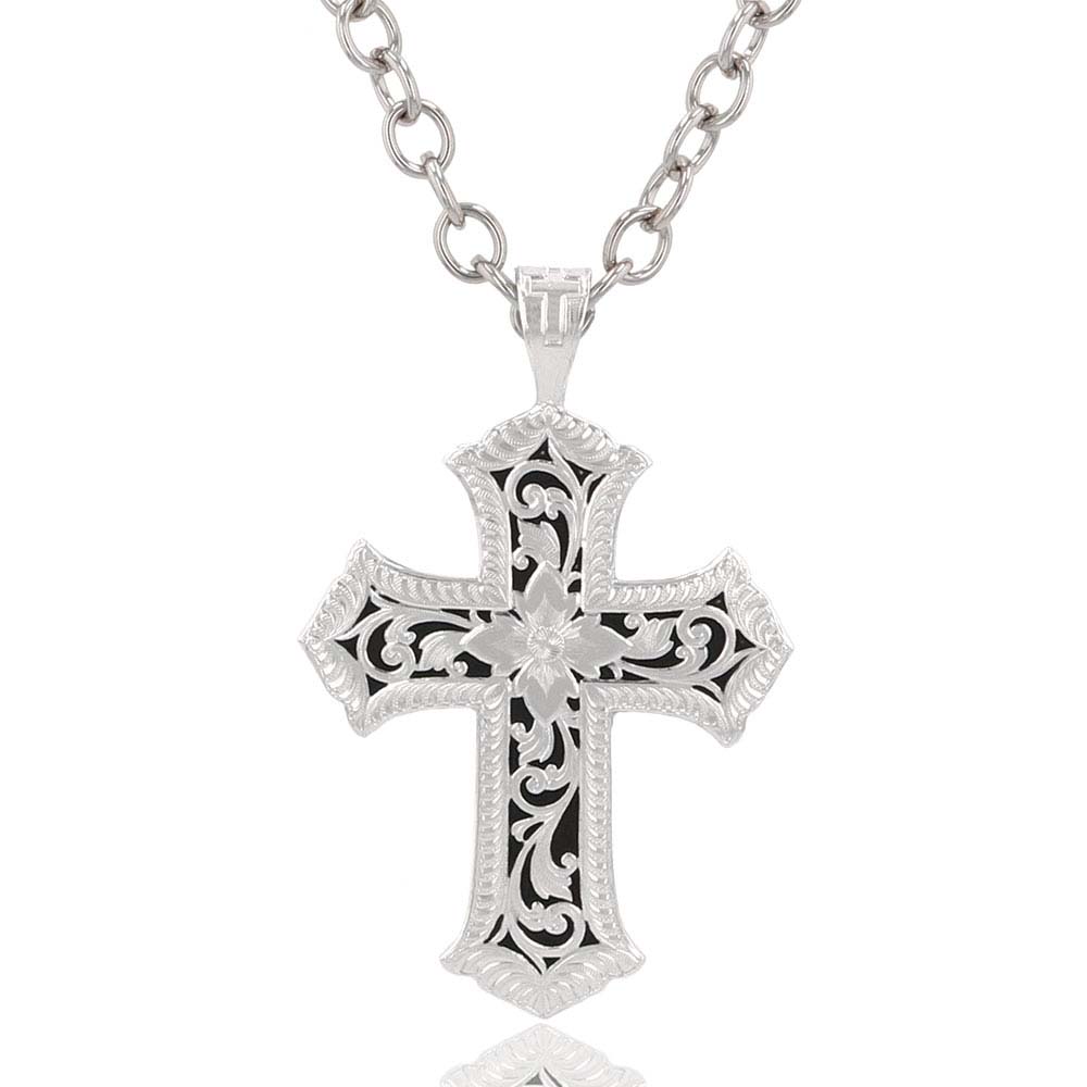 Antiqued Scalloped Cross Necklace