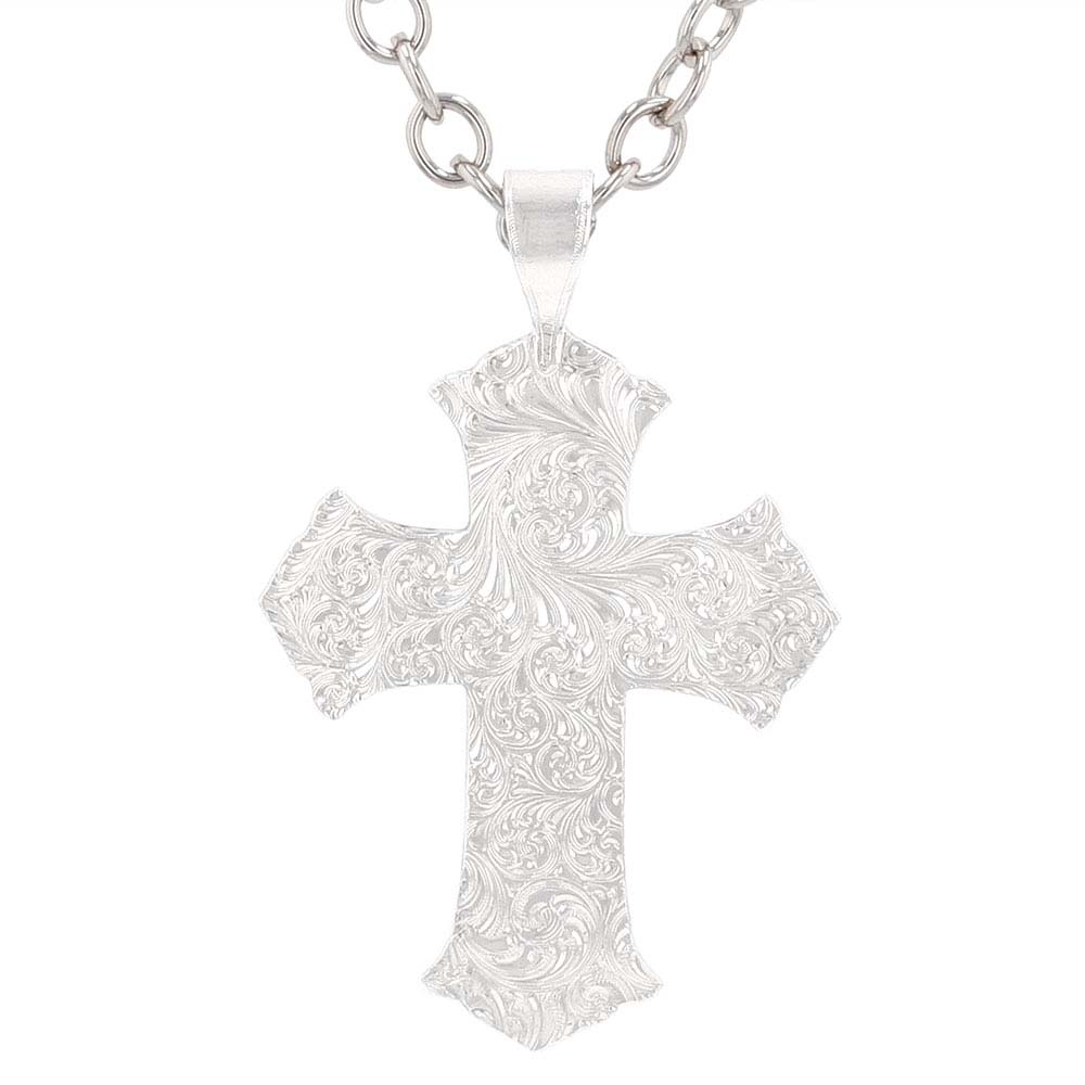 Antiqued Scalloped Cross Necklace