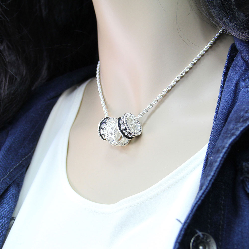 Women's Ring Necklace In Silver