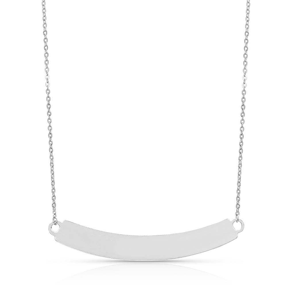 Antiqued Wildflower Bar Necklace