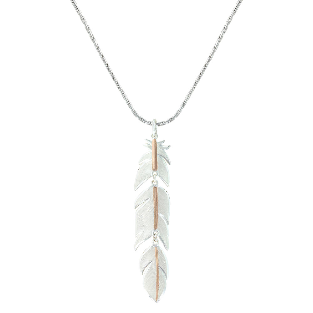 Montana Silversmiths Women's Floating On A Feather Attitude Necklace Silver 