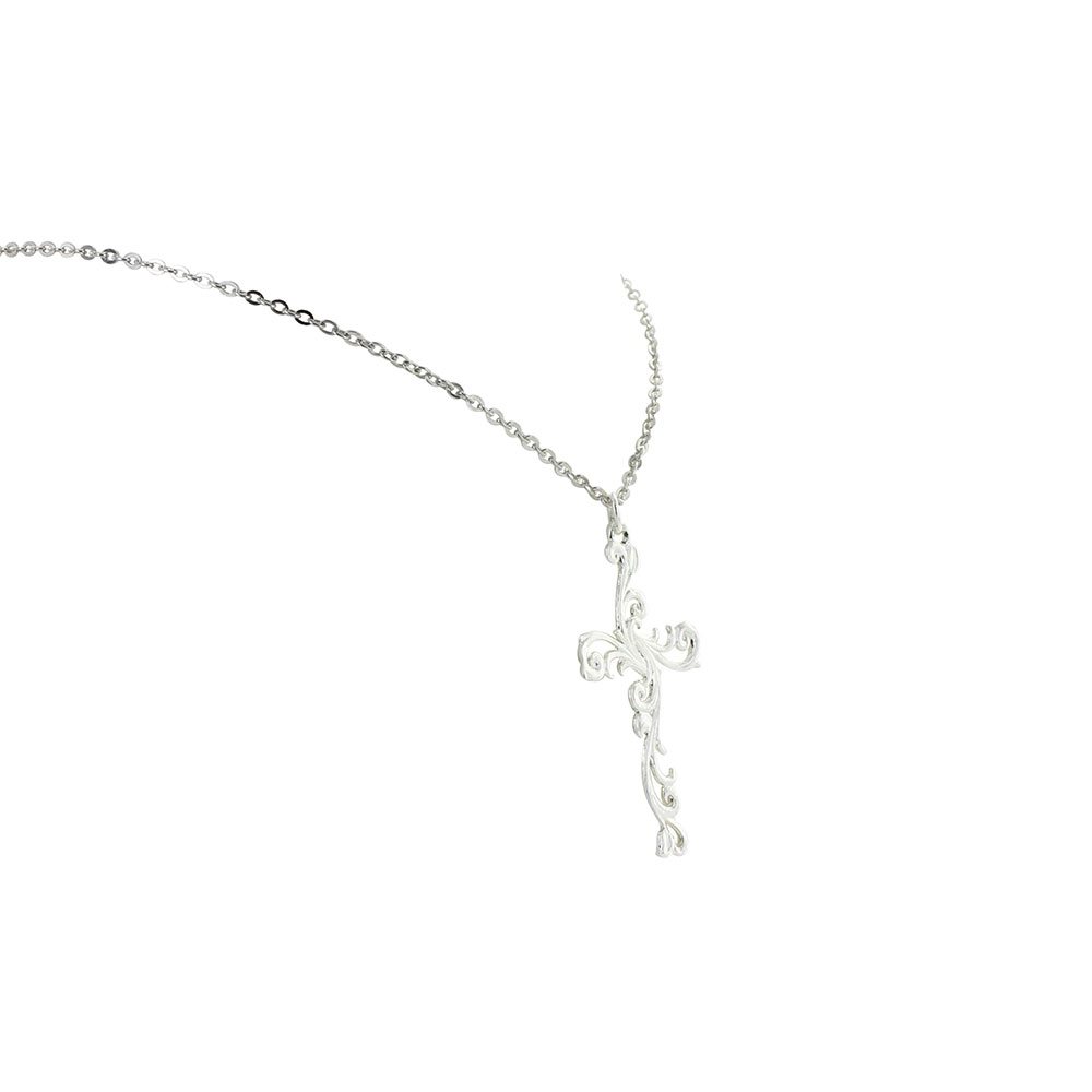 Filigree Silver Cross Necklace
