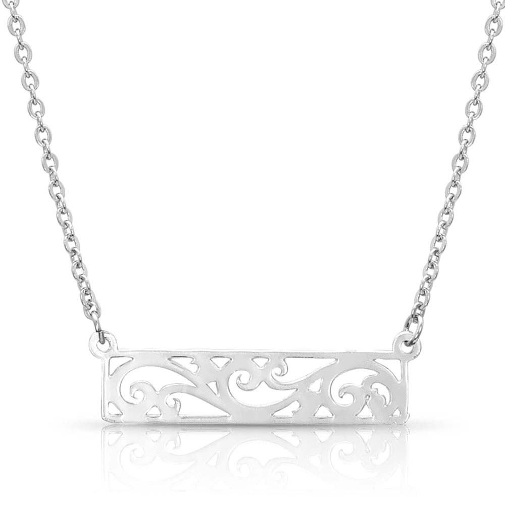Bar None Scroll Necklace