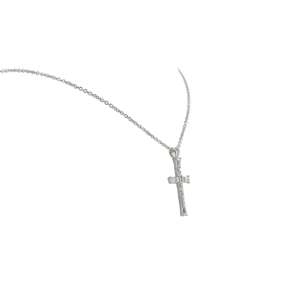 Clear Faith Cross Necklace