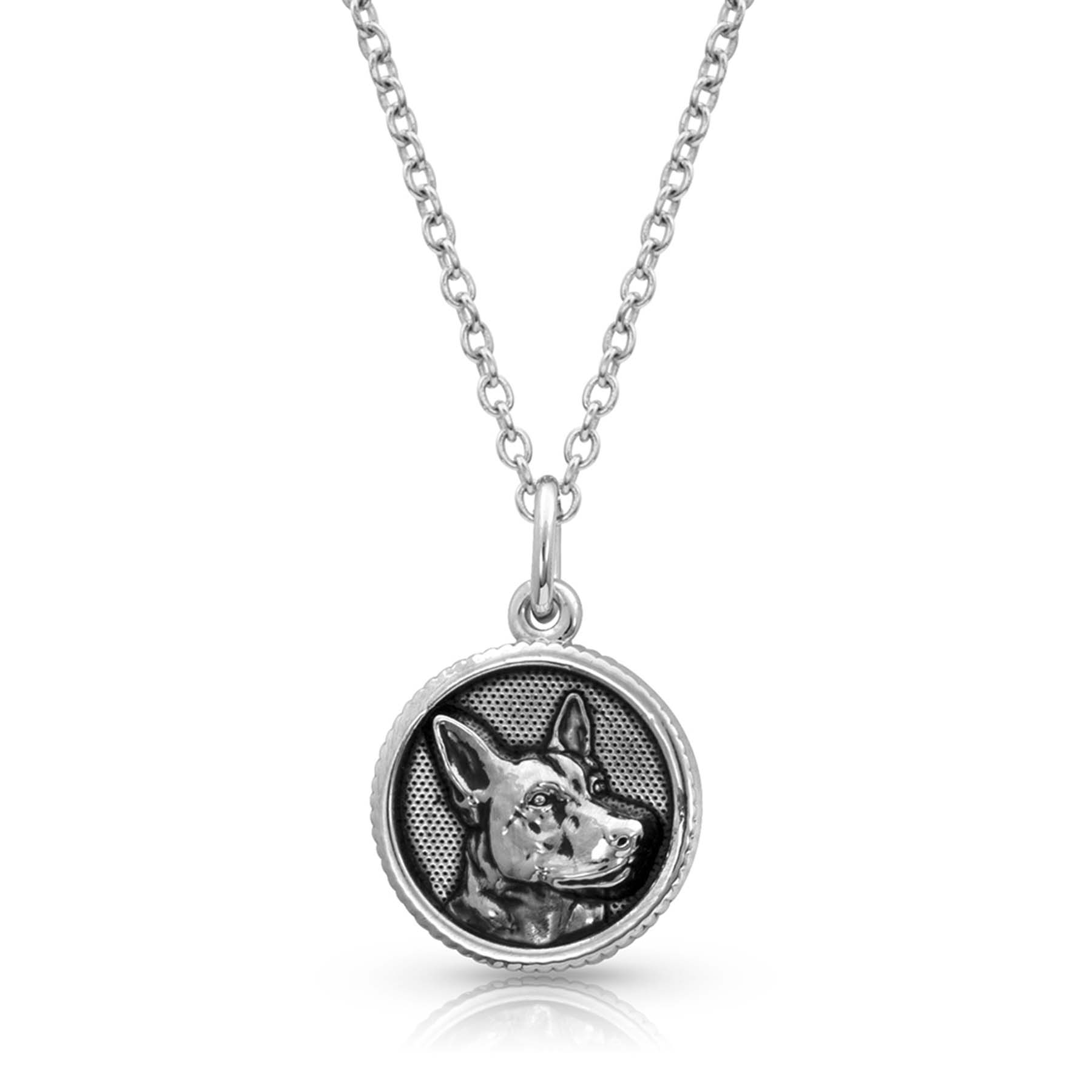 Happy Tails German Shepherd Charm Necklace Montana Silversmiths