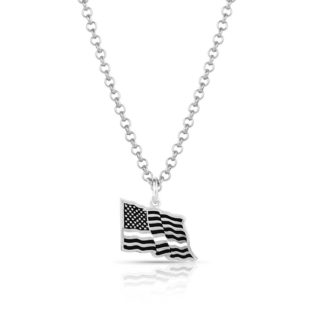 The Thin White Line Flag Necklace