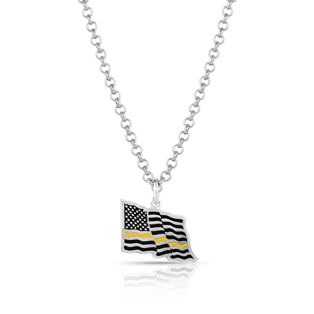 The Thin Yellow Line Flag Necklace