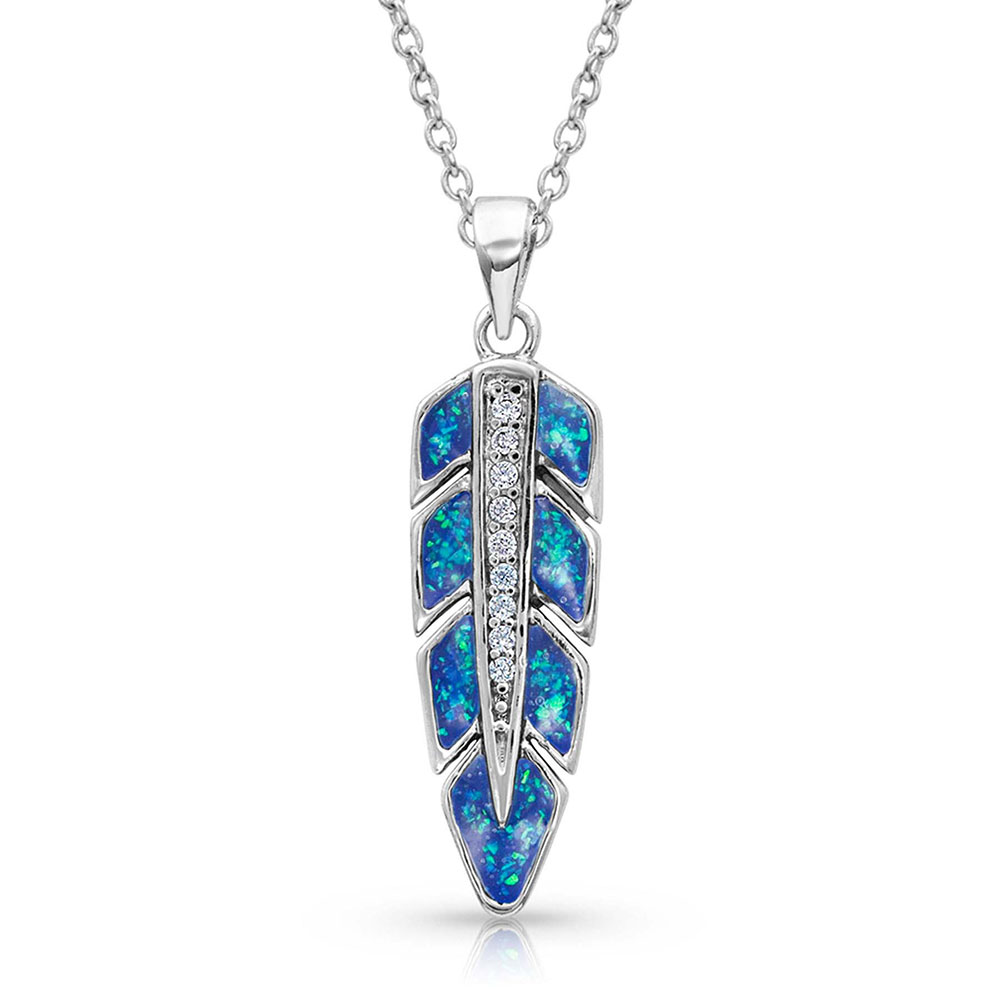 Pointed Feather Opal Necklace