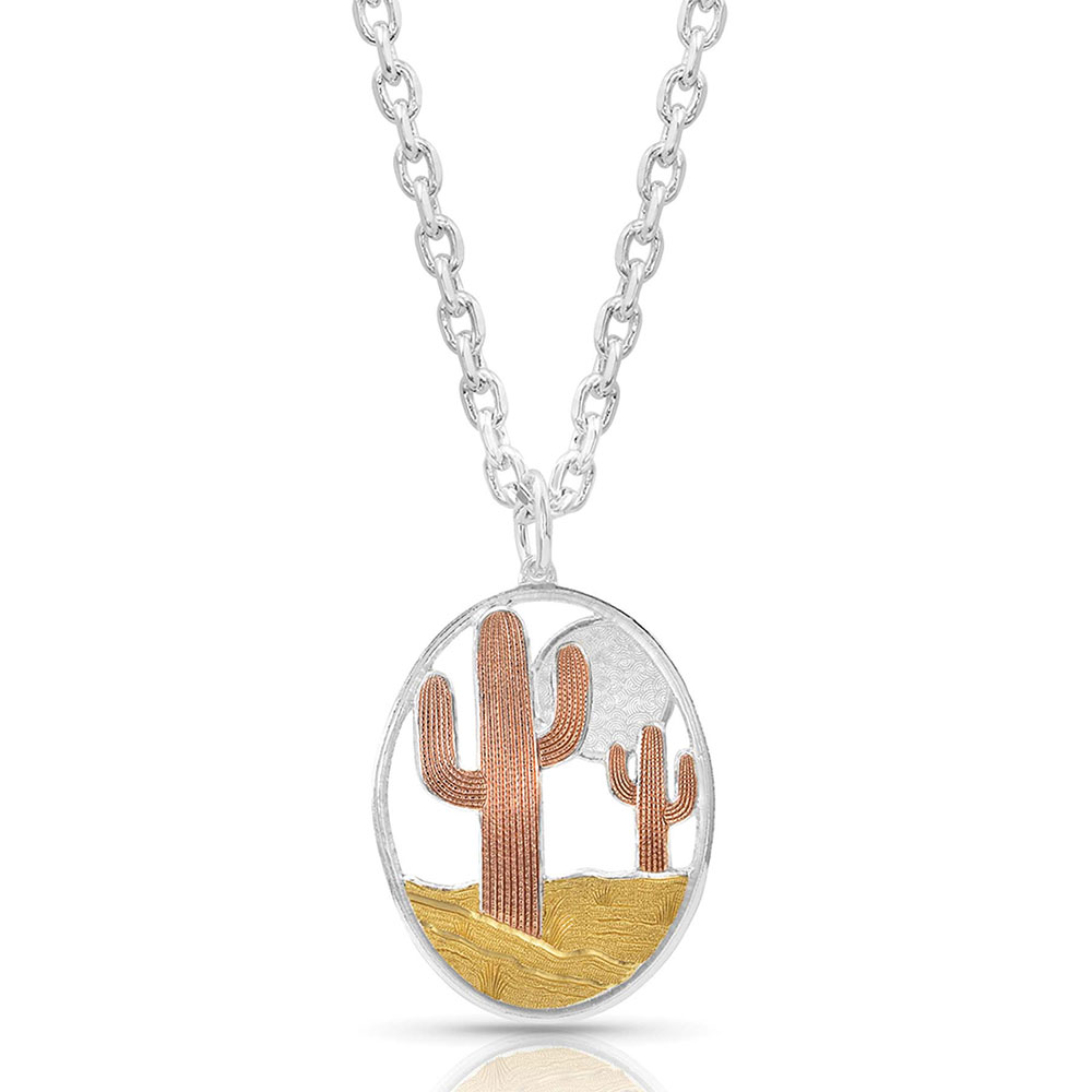 Desert Moon Cactus Necklace Montana Silversmiths