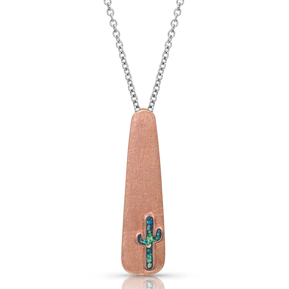 Desert Sun Opal Cactus Necklace
