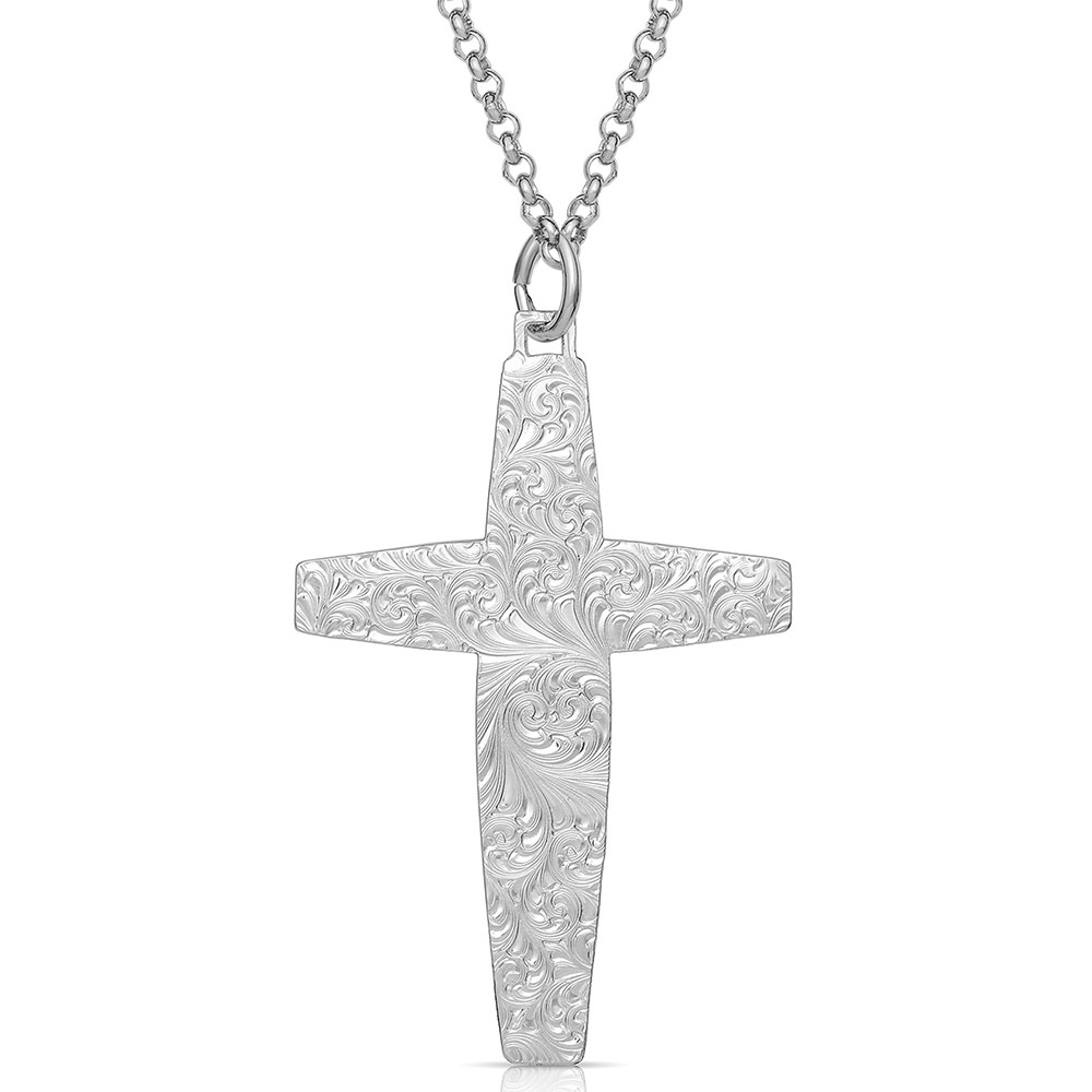 Faith in Hope Feather Cross Necklace
