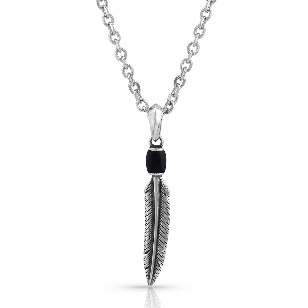 Straight To The Point Feather Necklace