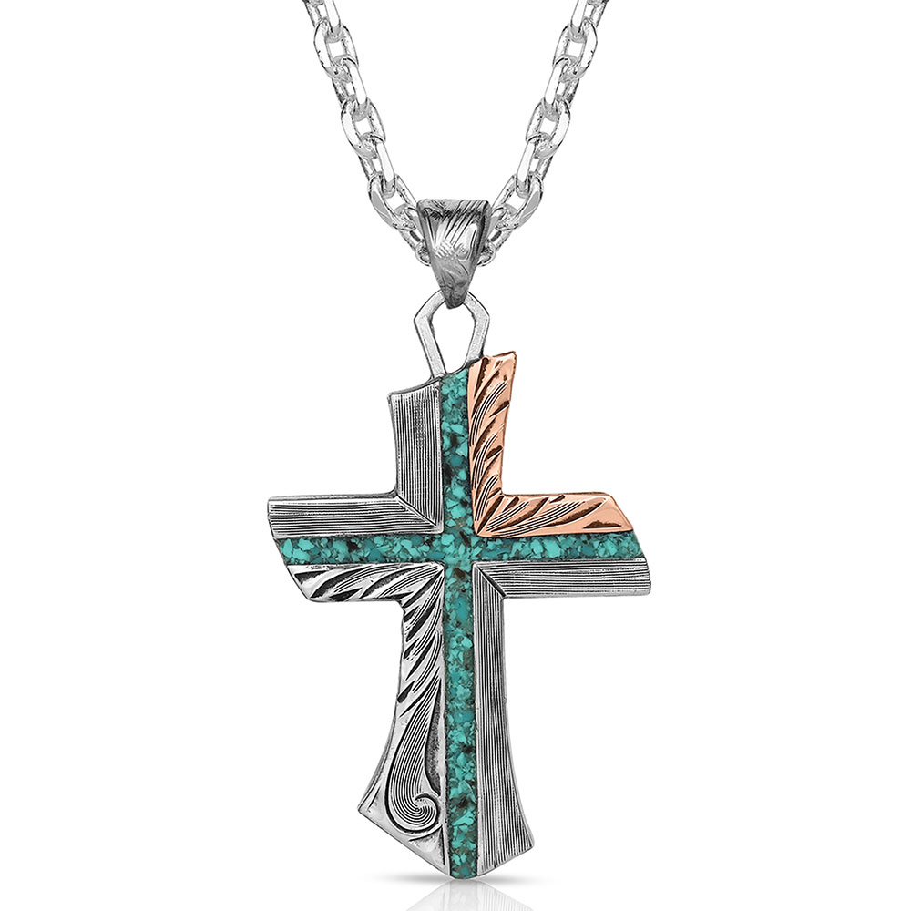Light Opal Cross Necklace