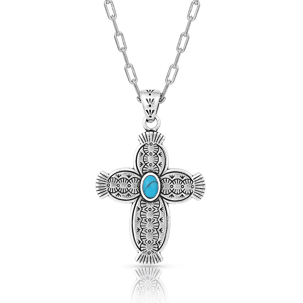 Royal Western Turquoise Cross Necklace