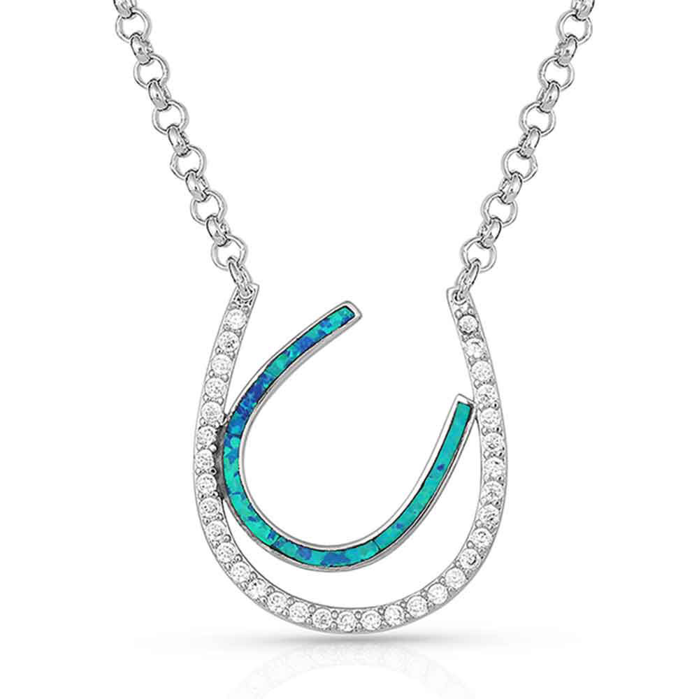 Tipping Luck Sparkly Horseshoe Necklace
