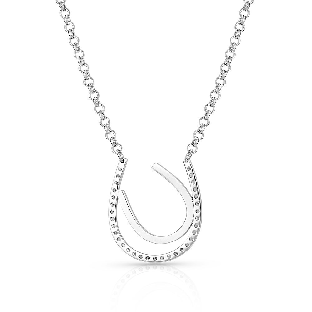 Tipping Luck Sparkly Horseshoe Necklace