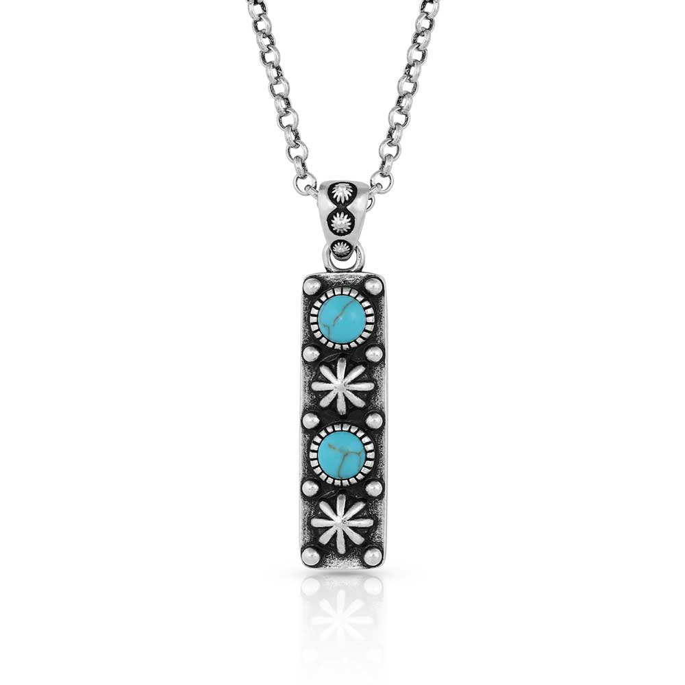Starlight Starbrite Stone Turquoise Silver Necklace