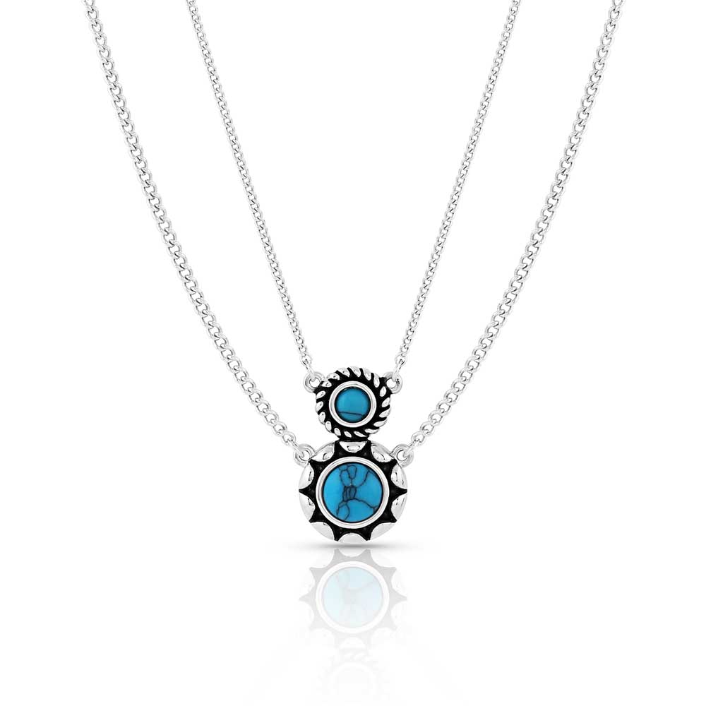Dueling Moons Turquoise Necklace
