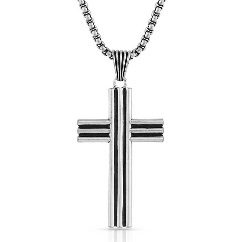 Trinity Lines Cross Necklace