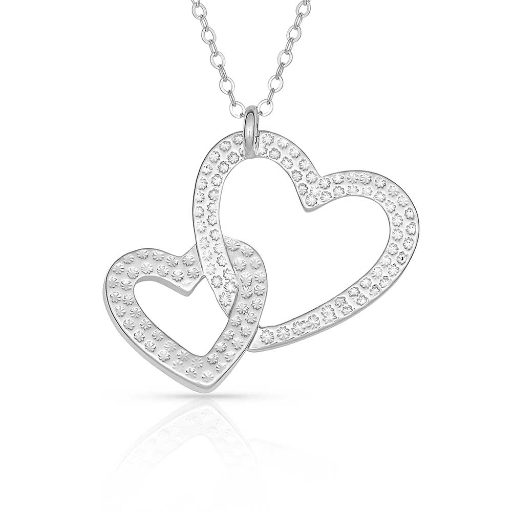 Double Heart with Crystal Necklace