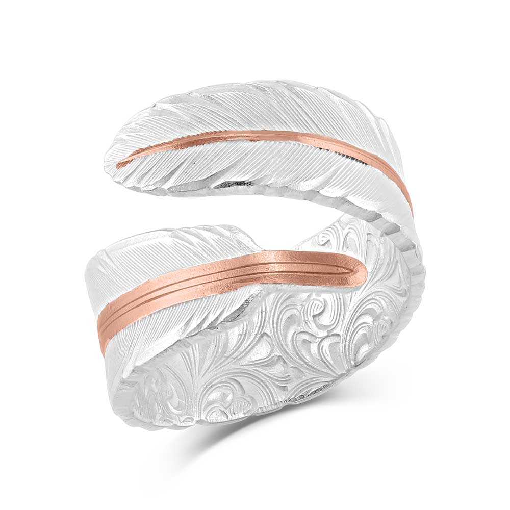 Rose Gold Filament Feather Ring 