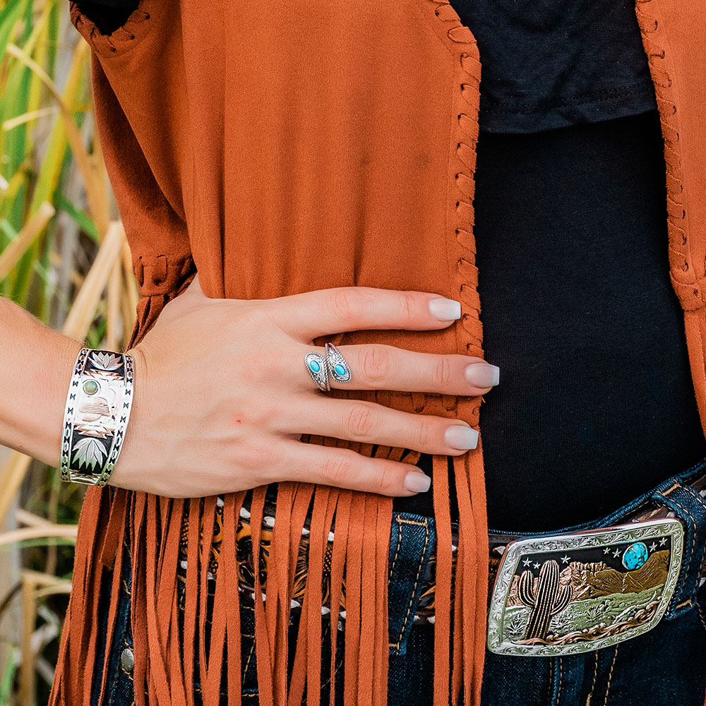 Balancing The Whole Turquoise Open Ring