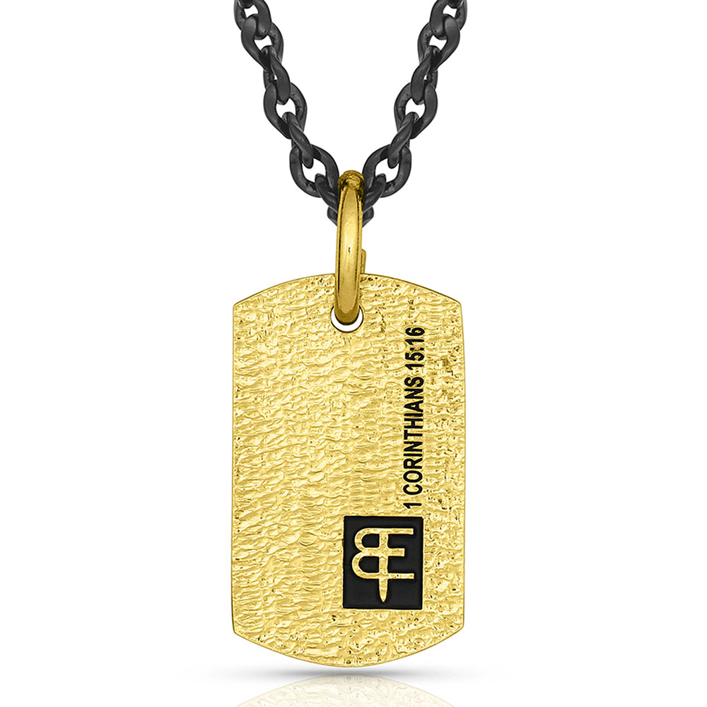 Lift Up In Faith Gold Dog Tag Necklace