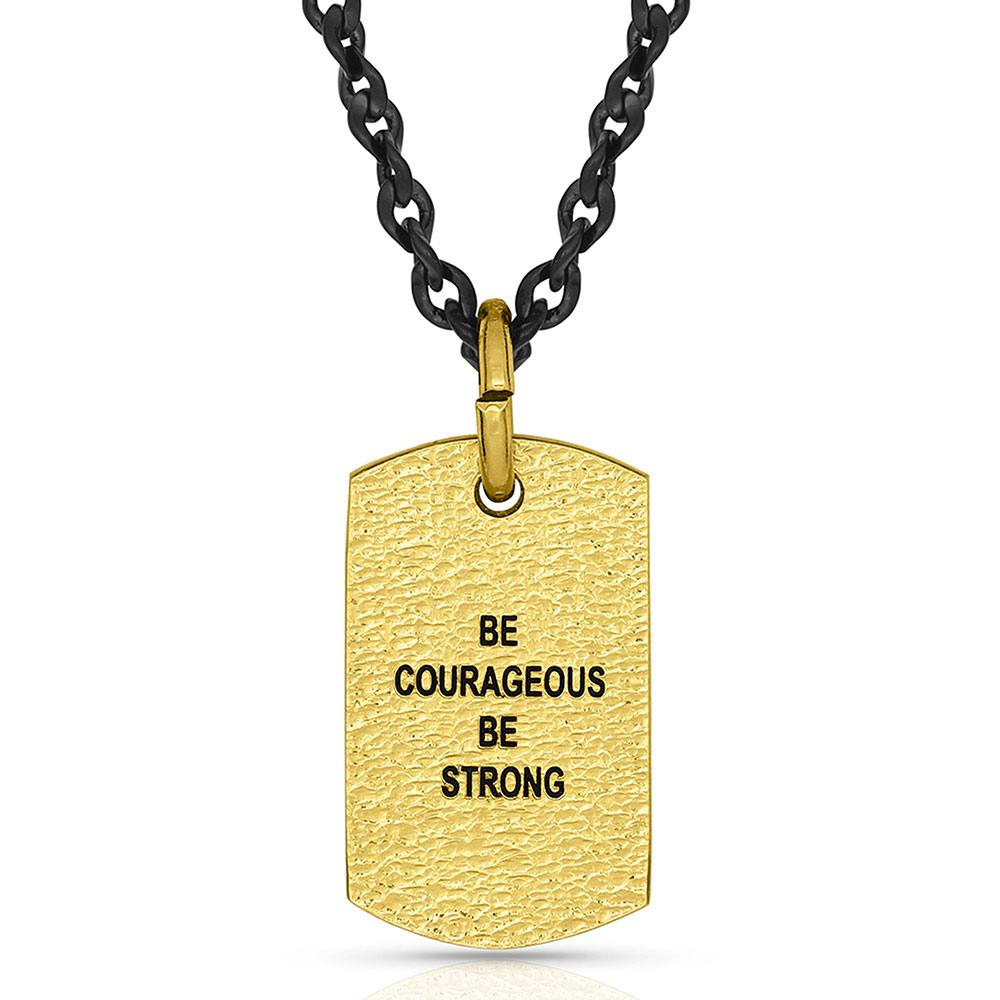 Lift Up In Faith Gold Dog Tag Necklace