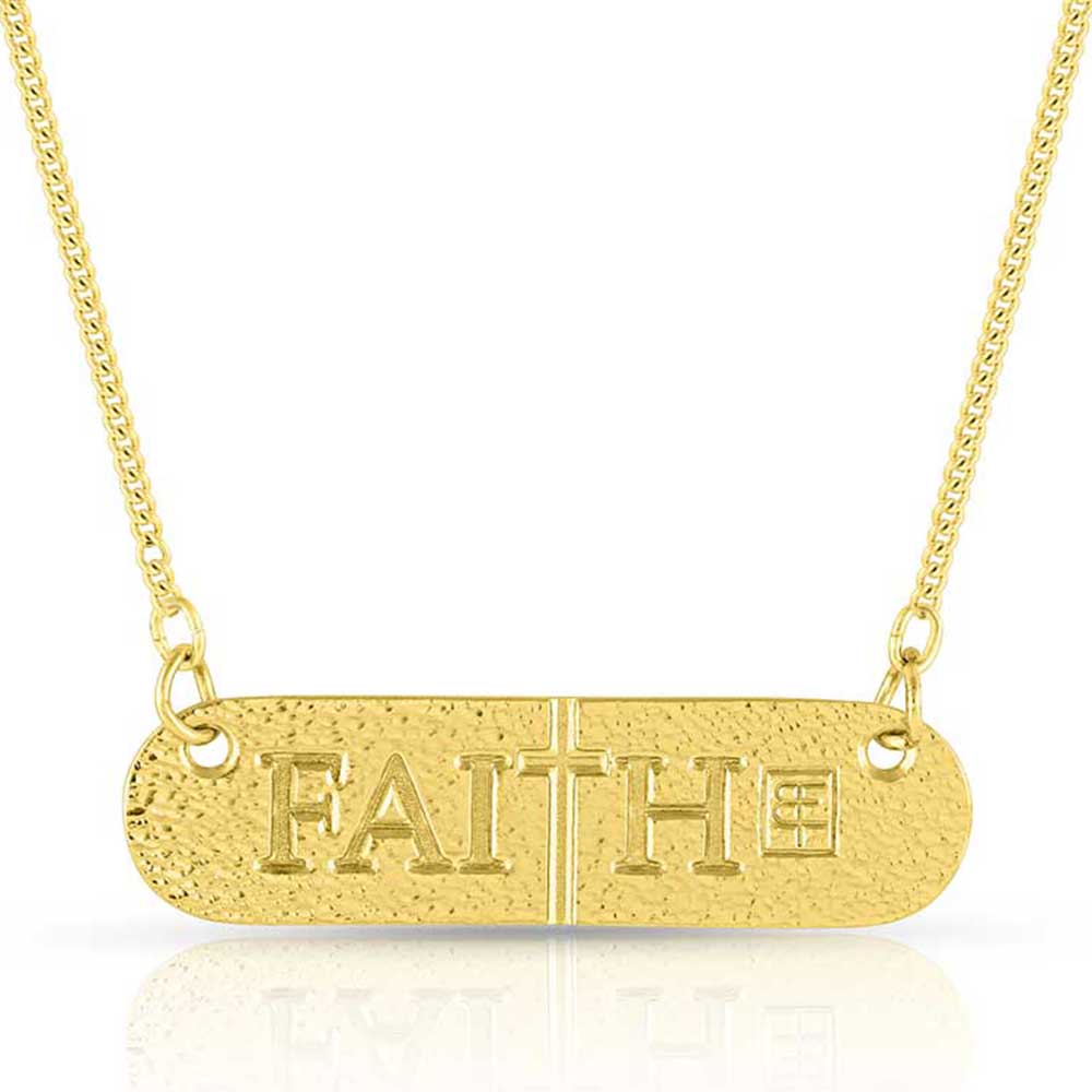 Faith in All Warrior Collections Gold Bar Necklace