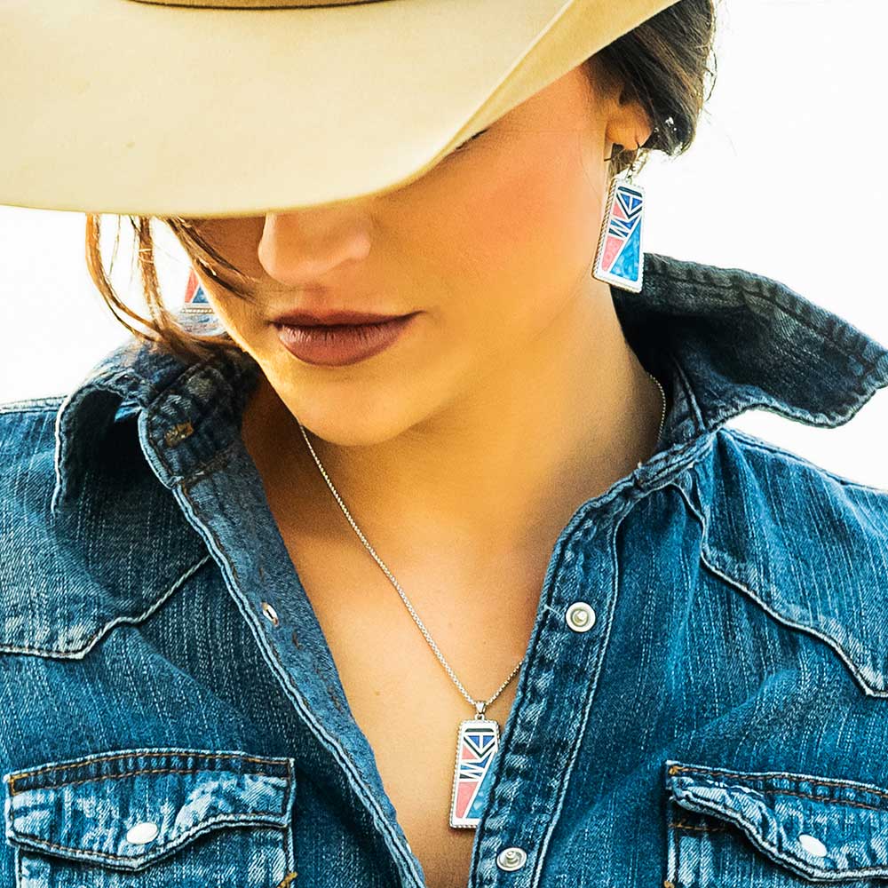 Wrangler Legends Denim Mosaic Earrings